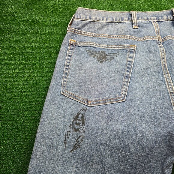 GAP Jeans Mens 36x32 Blue Denim Slim Fit Straight Leg Medium Wash Casual - Picture 16 of 16